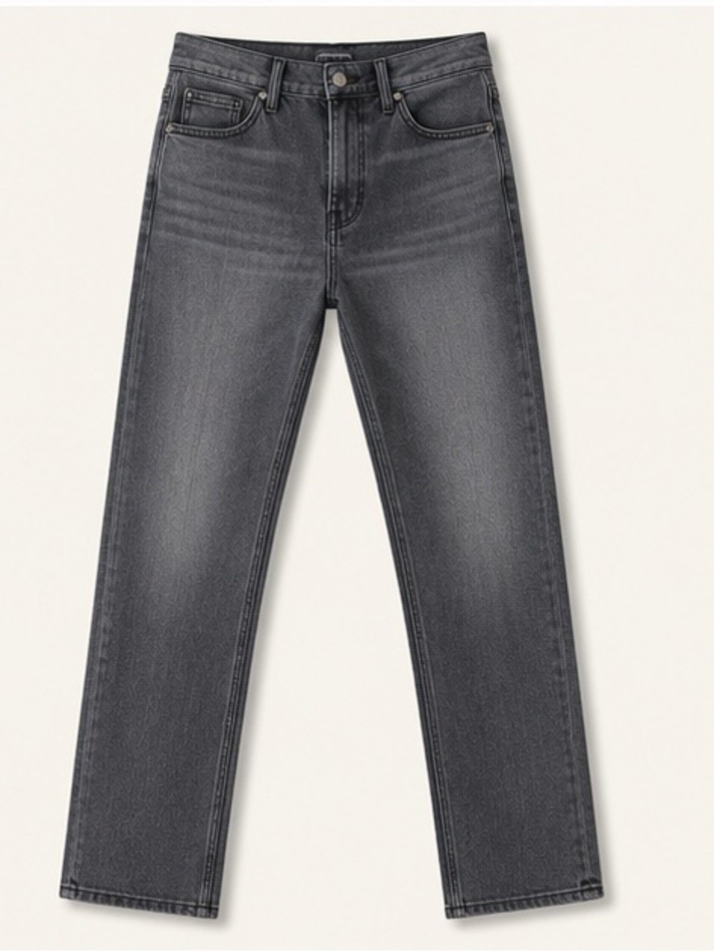 MOTHER The Mid Rise Dazzler Ankle Gray Straight Leg Jeans